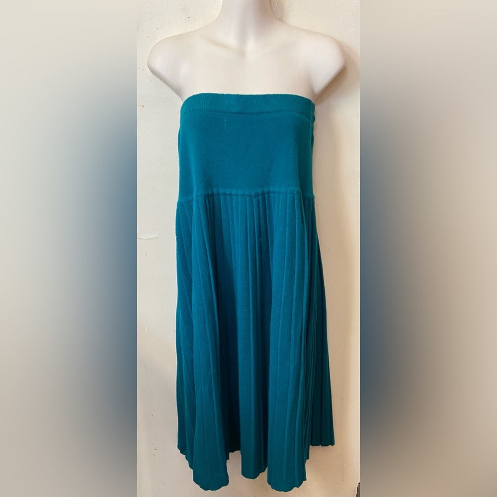Vintage, Adolfo Collectibles 2-pc Teal Sweater Blouse and Skirt  Size M-L