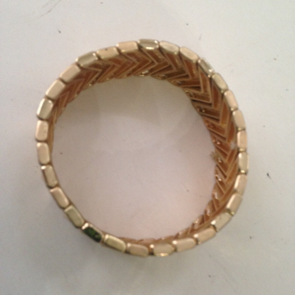 Vintage, Gold, Chevron Stretchable Bracelet