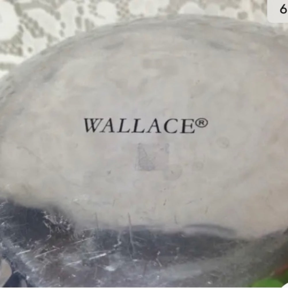 Vintage, Wallace 3pc Set Hammered Pewter-Porcelain Bowl