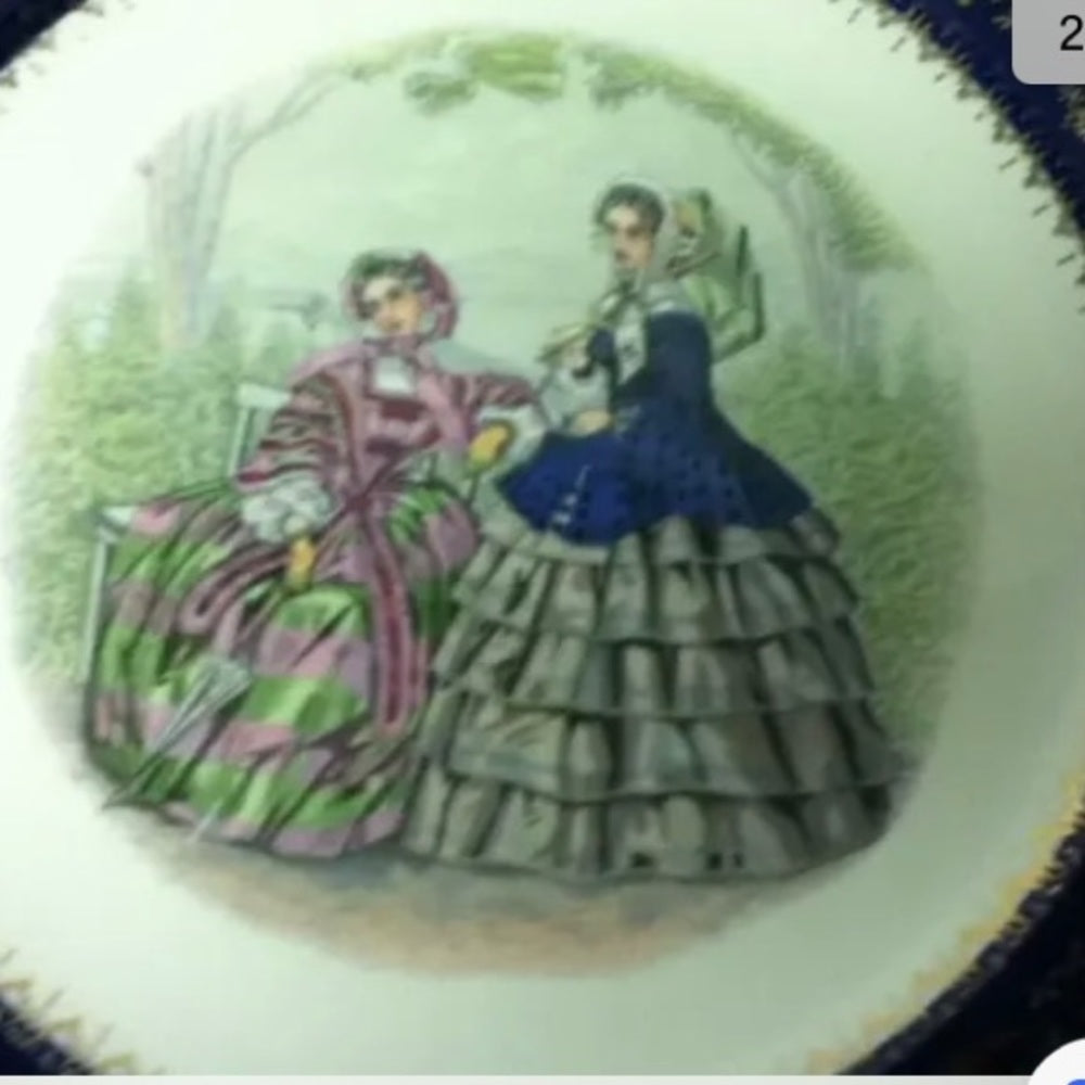 Vintage, Impertial, Salem China Co.,  11in Victorian Ladies Portrait Plate