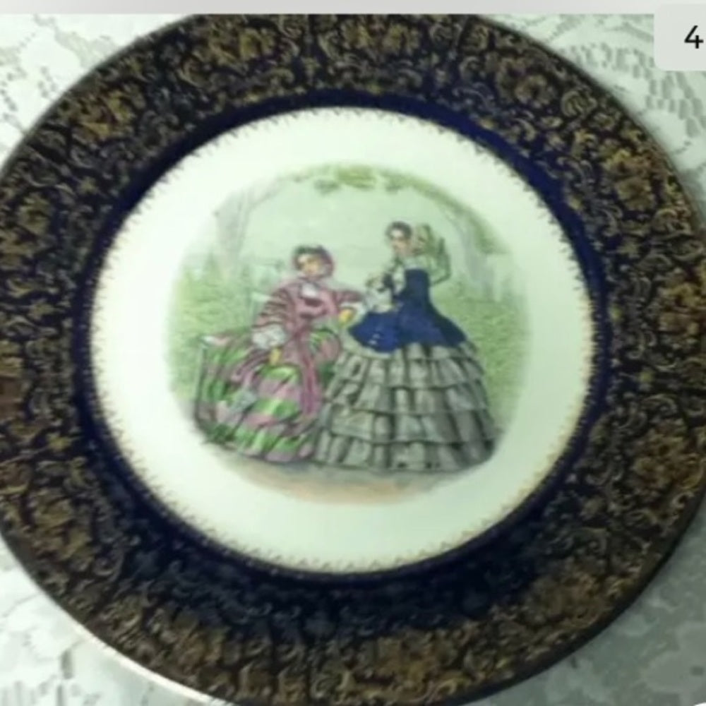 Vintage, Impertial, Salem China Co.,  11in Victorian Ladies Portrait Plate