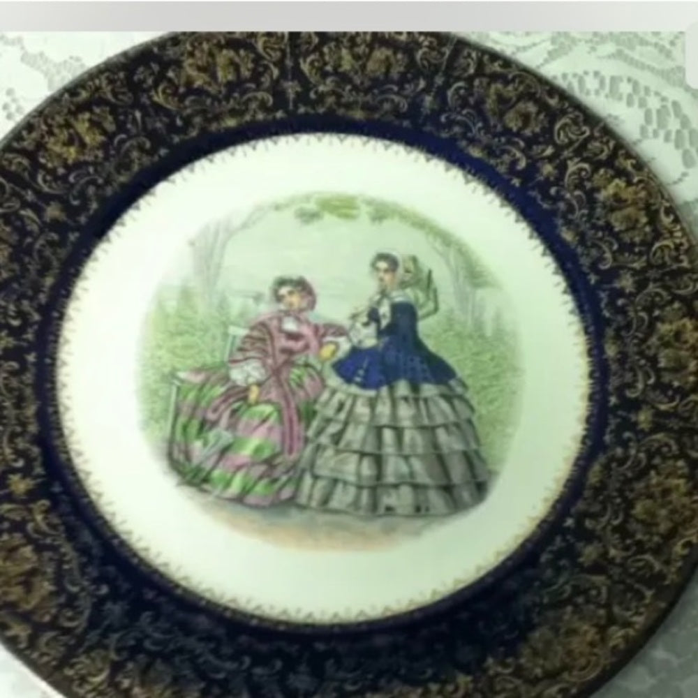 Vintage, Impertial, Salem China Co.,  11in Victorian Ladies Portrait Plate
