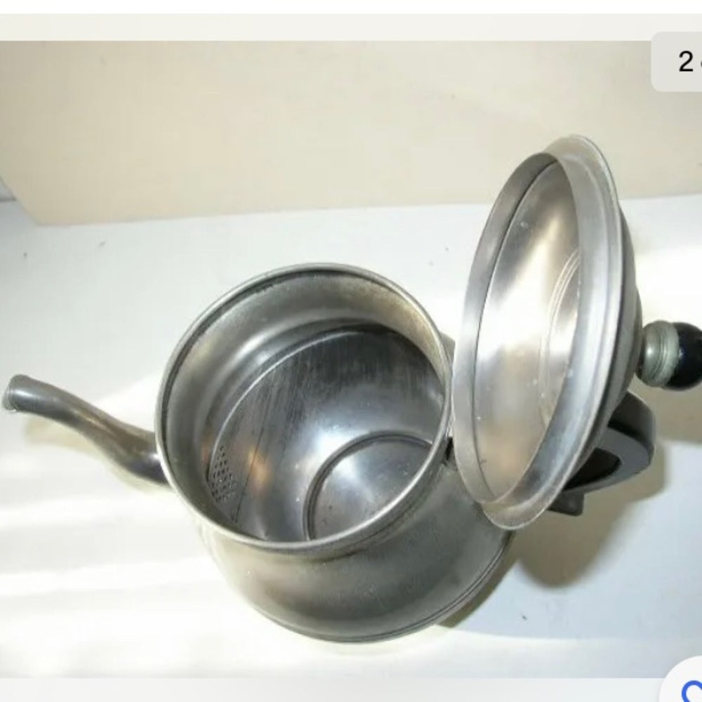 Vintage, Kar A Van 9” H x 11”W Pewter Teapot