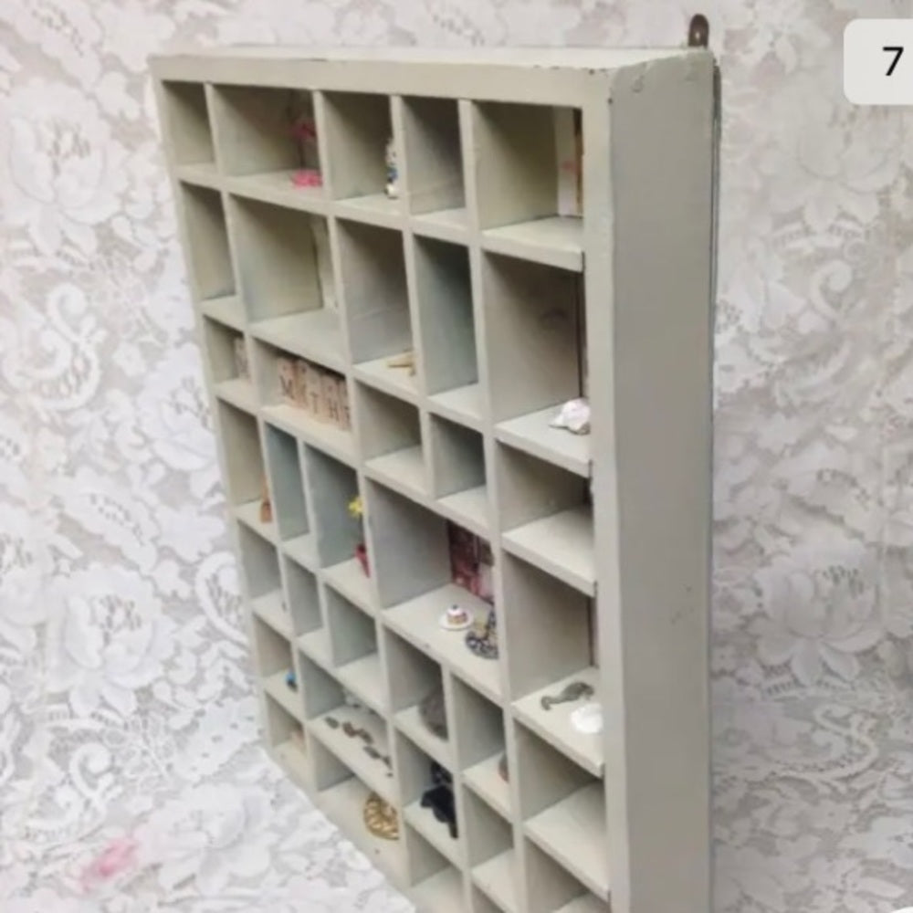 Vintage, Mothers Day, Wooden Shadow Box with Miniatures 17in x 14in x  2in