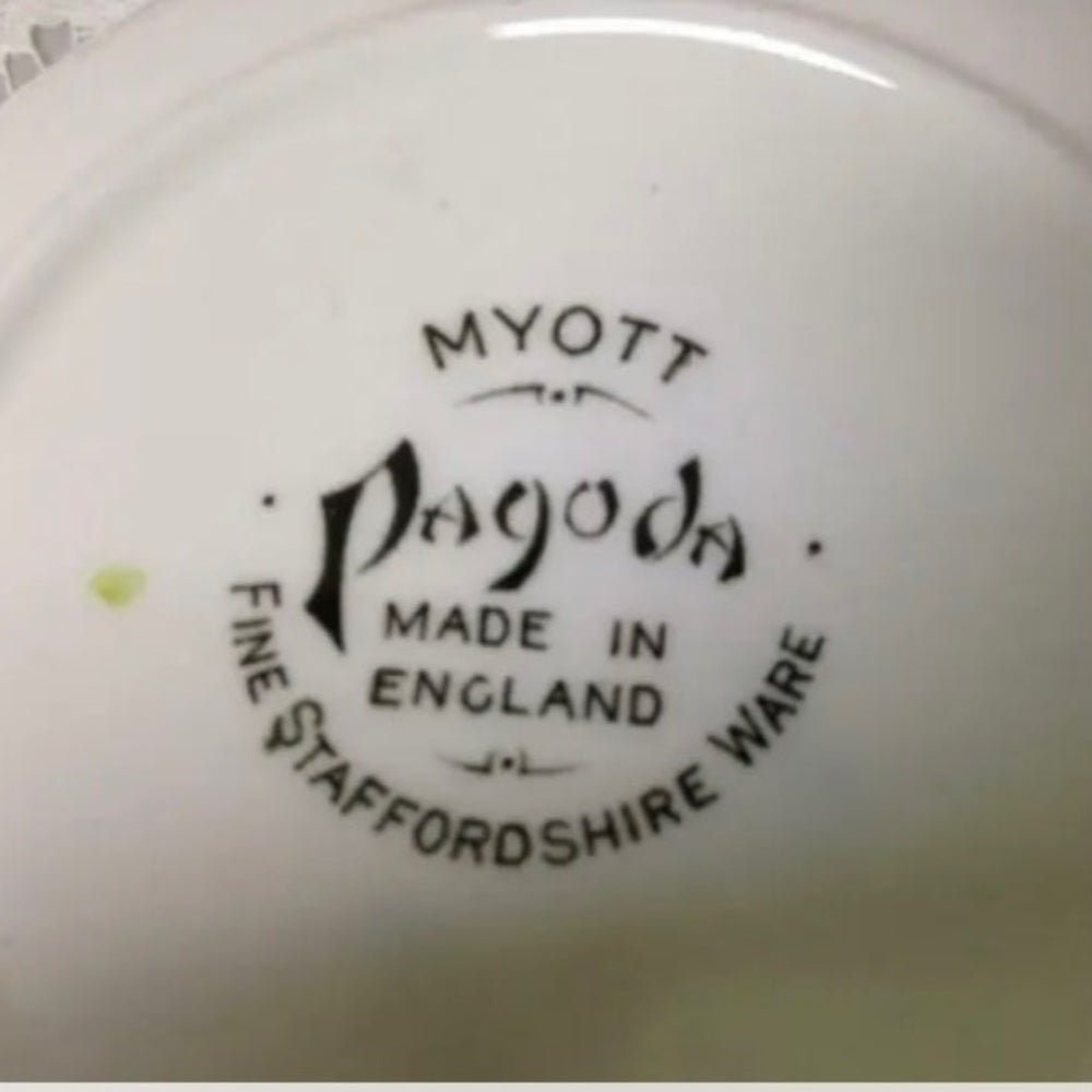 Vintage, Rare, England, Myott Gaudy Willow 2pc Butter Pat 4in D