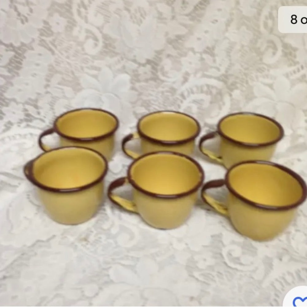 Vintage, Rare, Enamelware, 14pc Red-Blue Willow Coffee-Tea Set (2Z0521)  This is