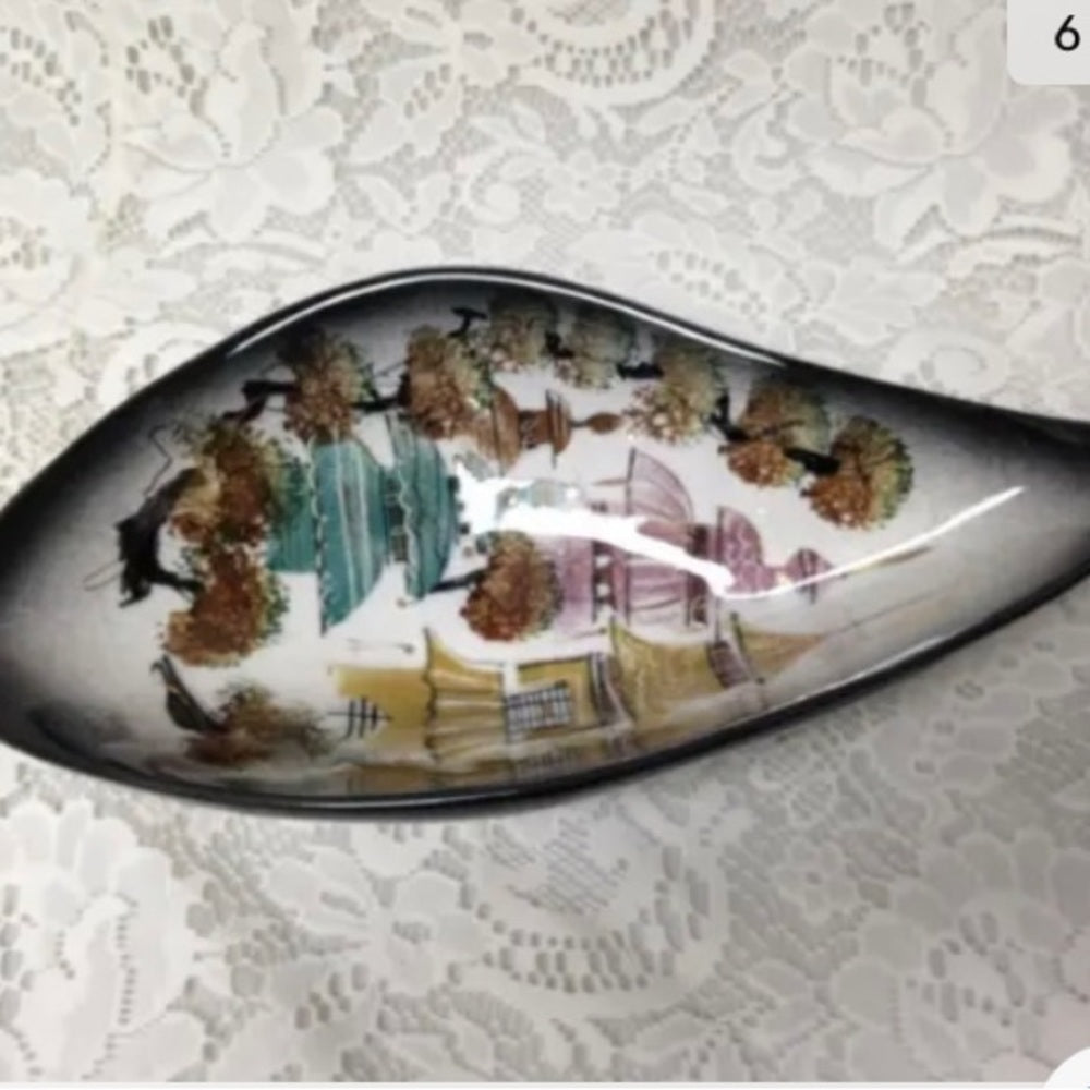 Vintage, Sascha Brastoff, California Art Bowl, Gaudy Blue Willow, 14inx6in
