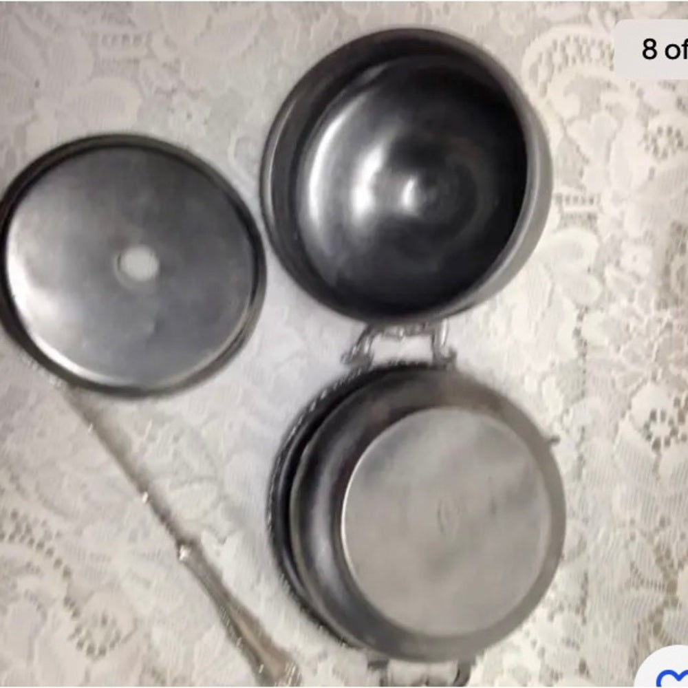 Antique, Colonial Silver Co., 4pc Quadruple Silver-plated Butter Bowl with Knif