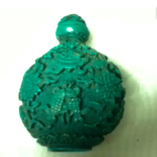 Vintage, 2pc Rounded Turquoise Snuff Bottle 3in x 2.5in x 1.5in
