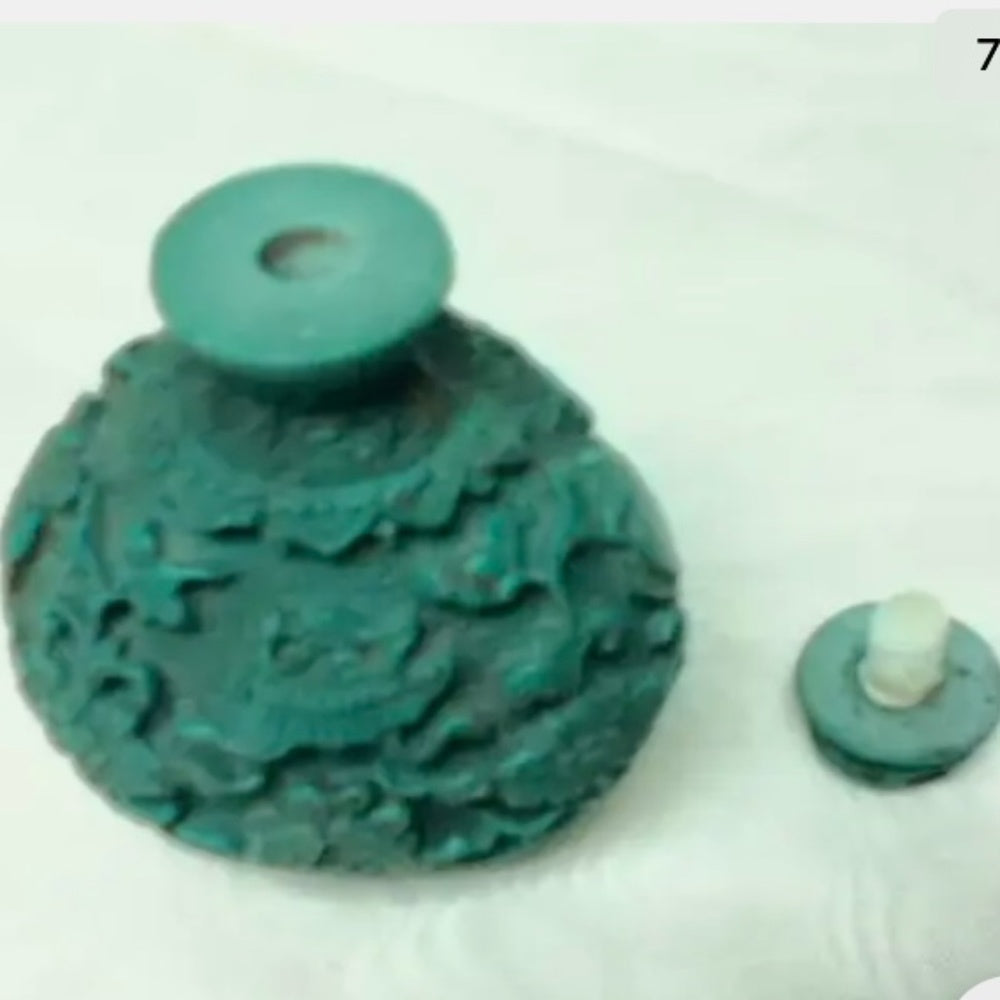 Vintage, 2pc Rounded Turquoise Snuff Bottle 3in x 2.5in x 1.5in