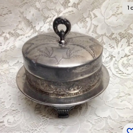 Antique, Pairpoint Mfg Co., 3pc Quadruple Silver-plated Butter Bow w/ Drain