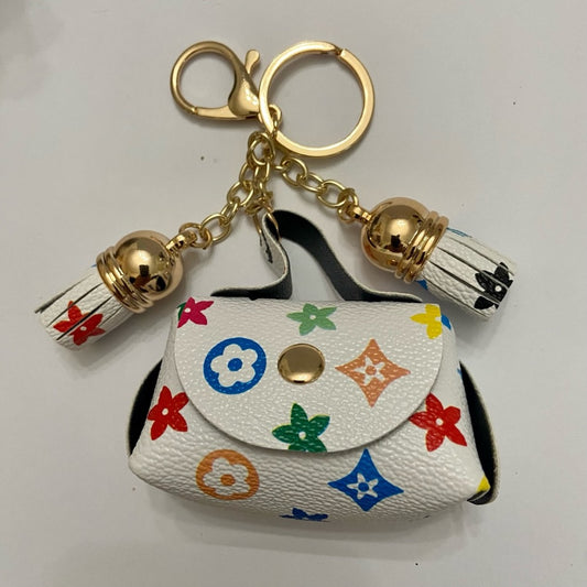 3-Way Multi-color, Coin Purse, Handbag Charm, Key Chain
