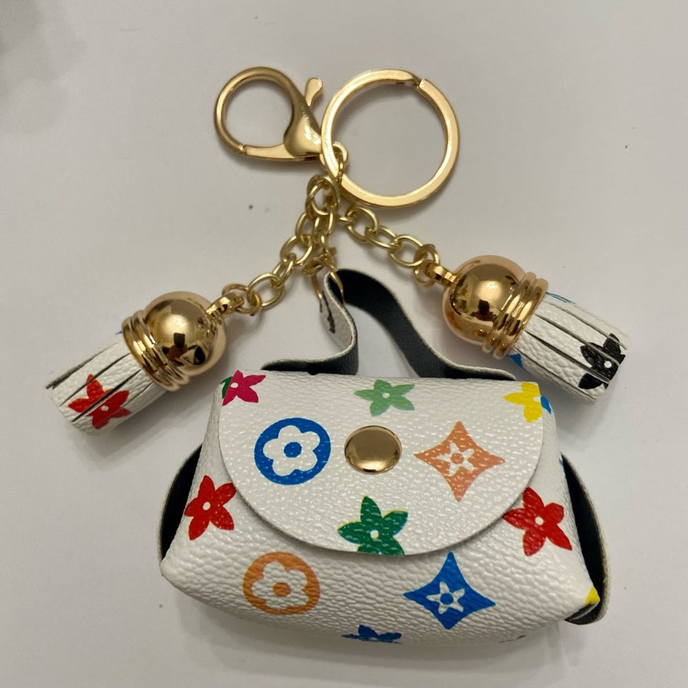 3-Way Multi-color, Coin Purse, Handbag Charm, Key Chain