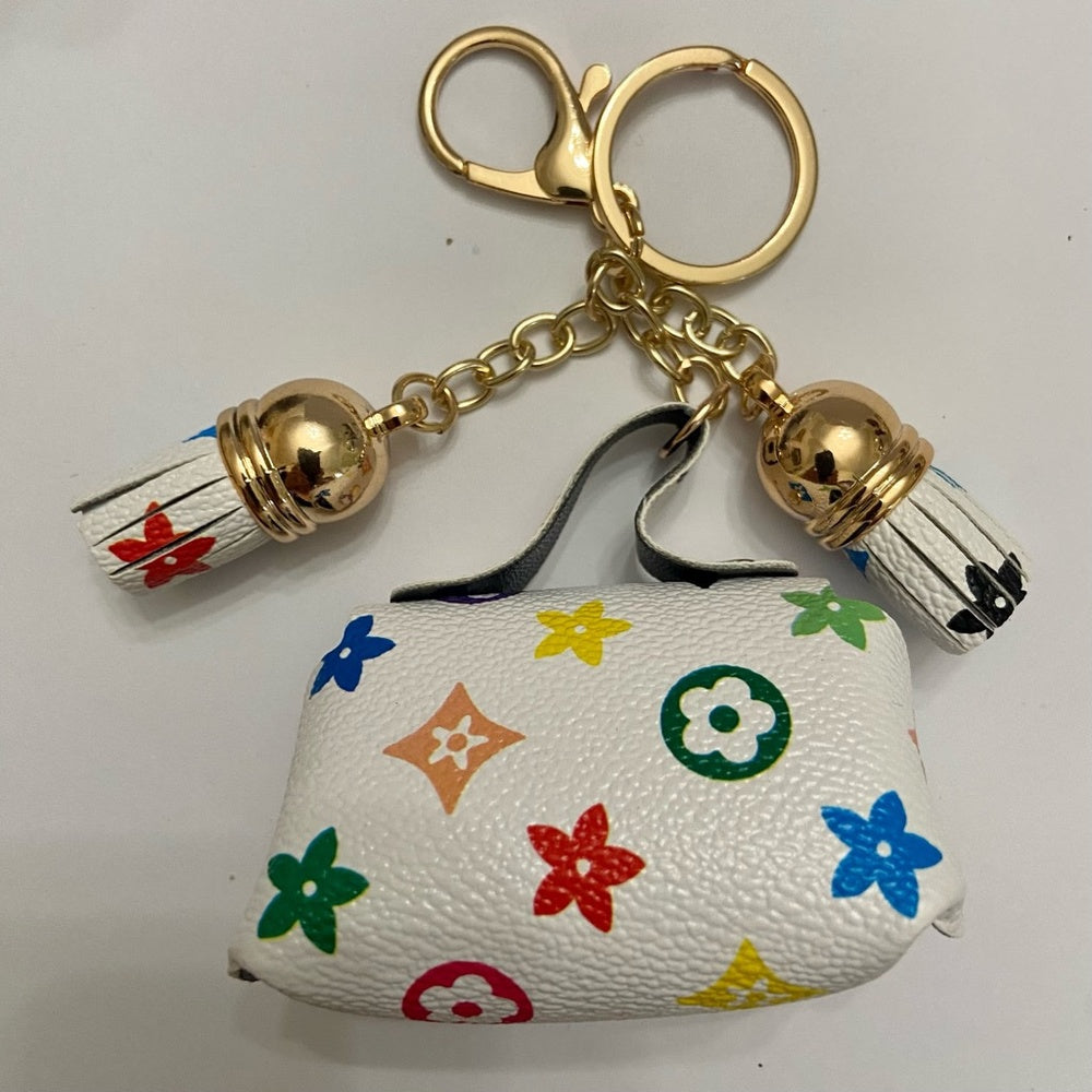 3-Way Multi-color, Coin Purse, Handbag Charm, Key Chain