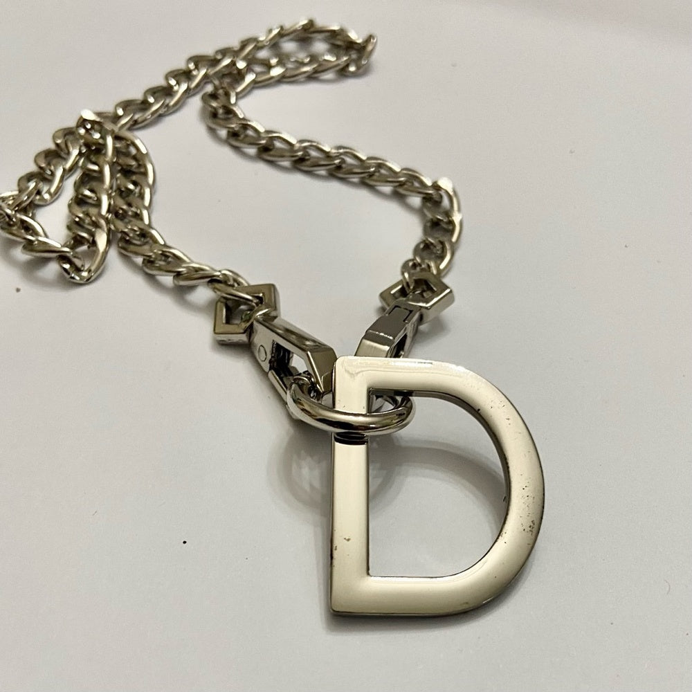 "D" Silver Tone  Necklace