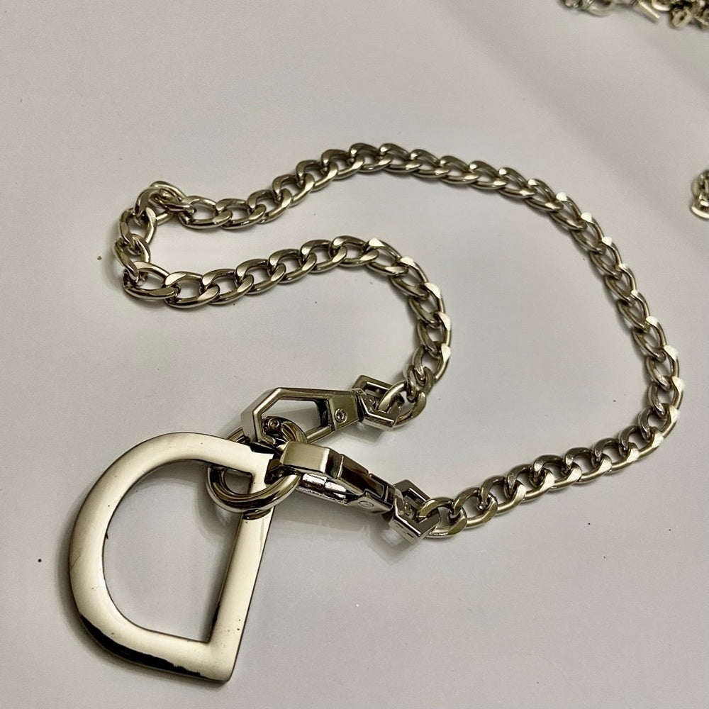 "D" Silver Tone  Necklace