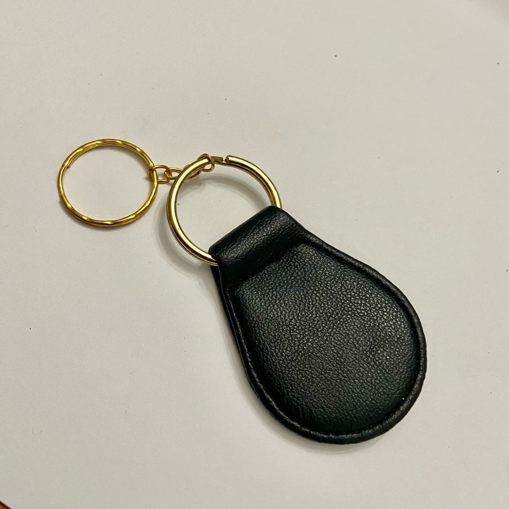 Stunning, 2-Way, Embossed Carlos Santana Black Leather  Handbag Charm-Key Chain