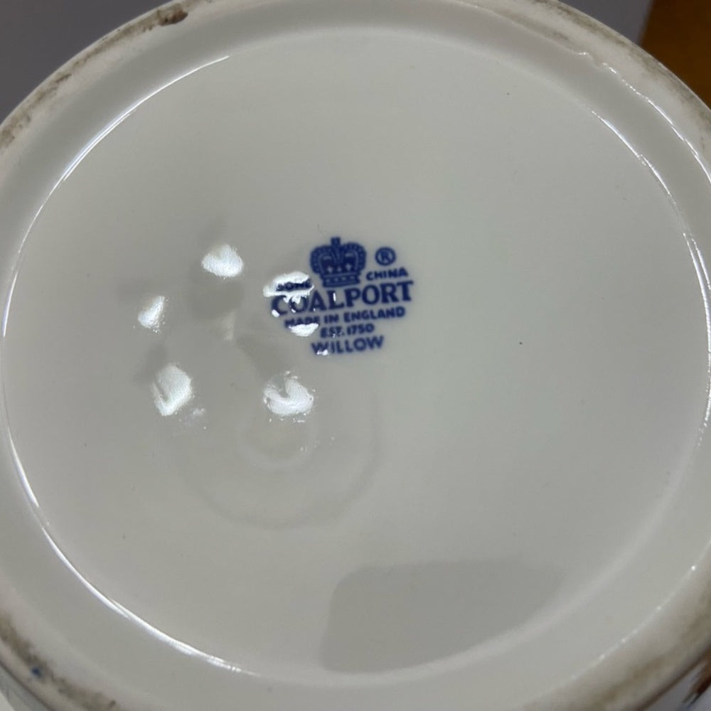 Vintage, Rare, Coalport-England Blue Willow Ginger, Prune or Tea Jar 7in x 6.5in