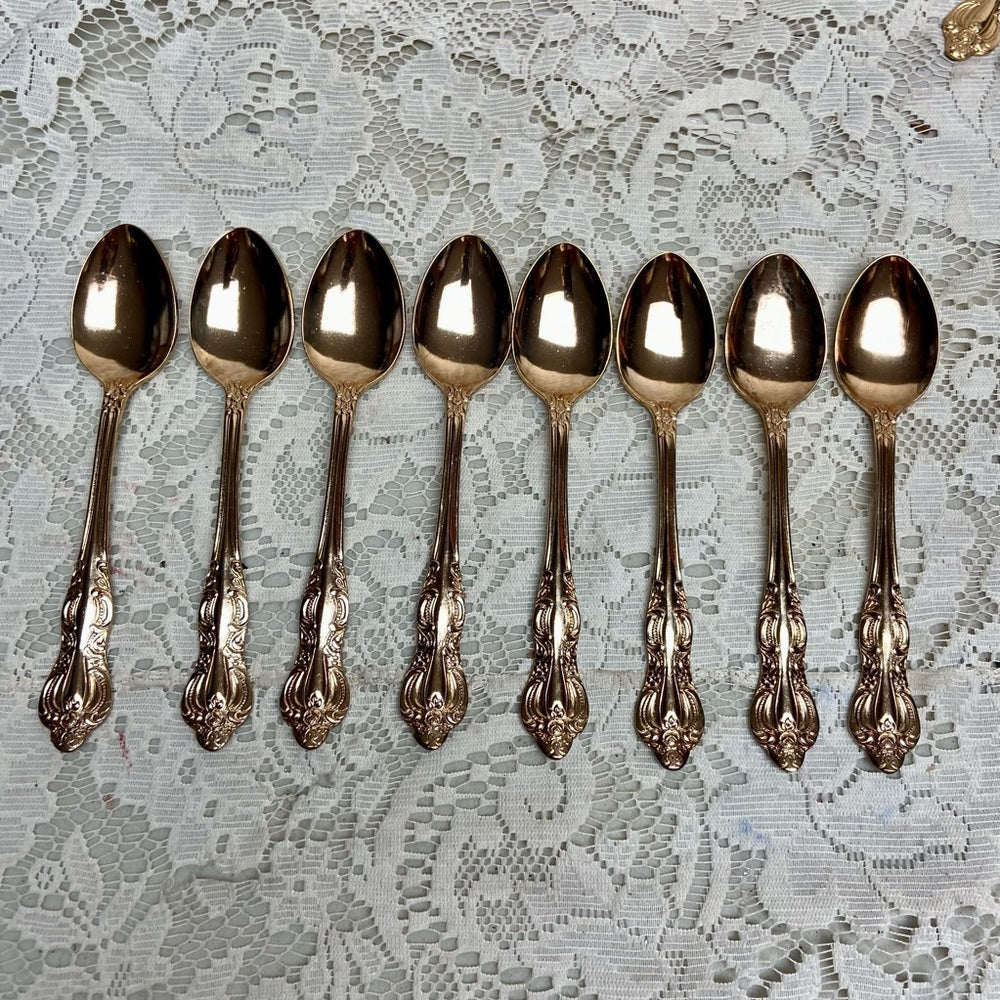 Vintage, IBW, Japan 42-pc Gold Plated Flatware Service for 8 with Box (2ZE-0723)