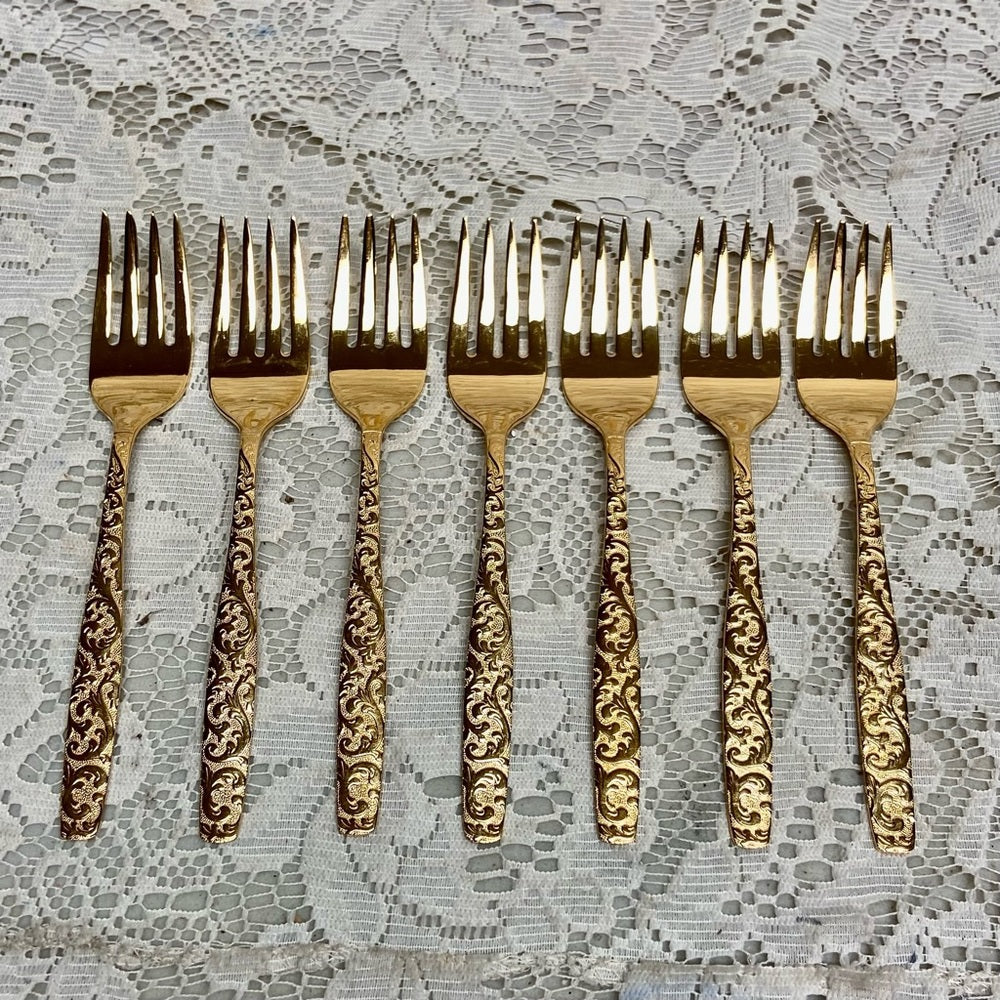 Vintage, 39-pc American, Golden Heritage Flatware for 8 with Hostess Set and Box