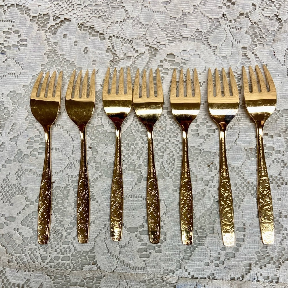 Vintage, 39-pc American, Golden Heritage Flatware for 8 with Hostess Set and Box