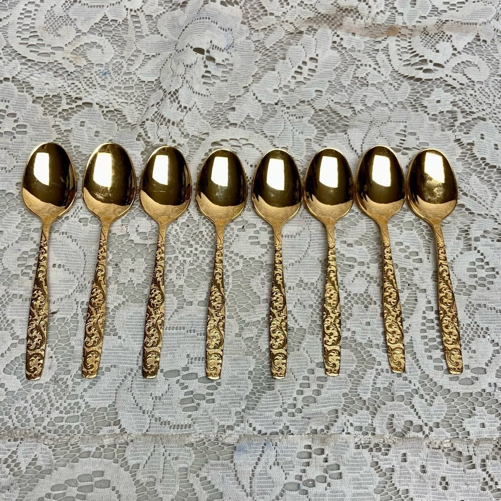 Vintage, 39-pc American, Golden Heritage Flatware for 8 with Hostess Set and Box
