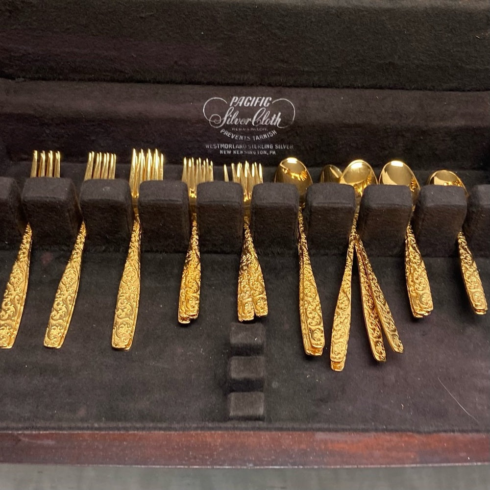 Vintage, 47-pc American, Golden Heritage Flatware for 8 with Hostess Set and Box