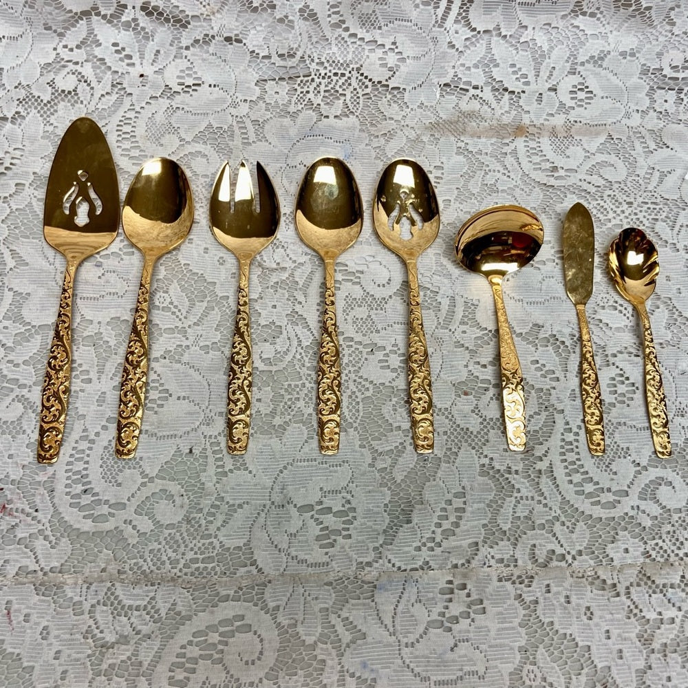 Vintage, 47-pc American, Golden Heritage Flatware for 8 with Hostess Set and Box