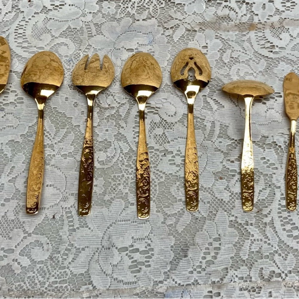 Vintage, 47-pc American, Golden Heritage Flatware for 8 with Hostess Set and Box