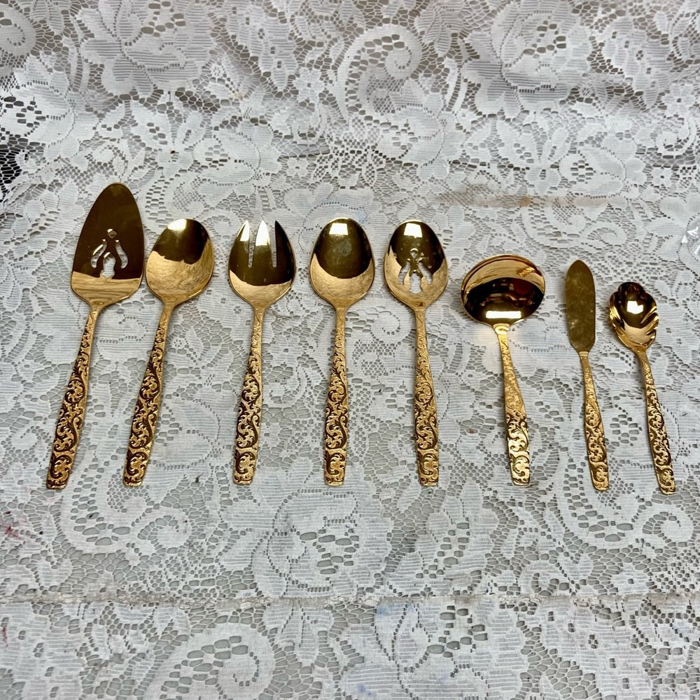 Vintage, 47-pc American, Golden Heritage Flatware for 8 with Hostess Set and Box