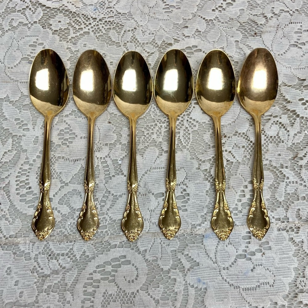 Vintage, 34-pc Estia, Korea Gold Plated Flatware for 6 with Hostess Set and Box