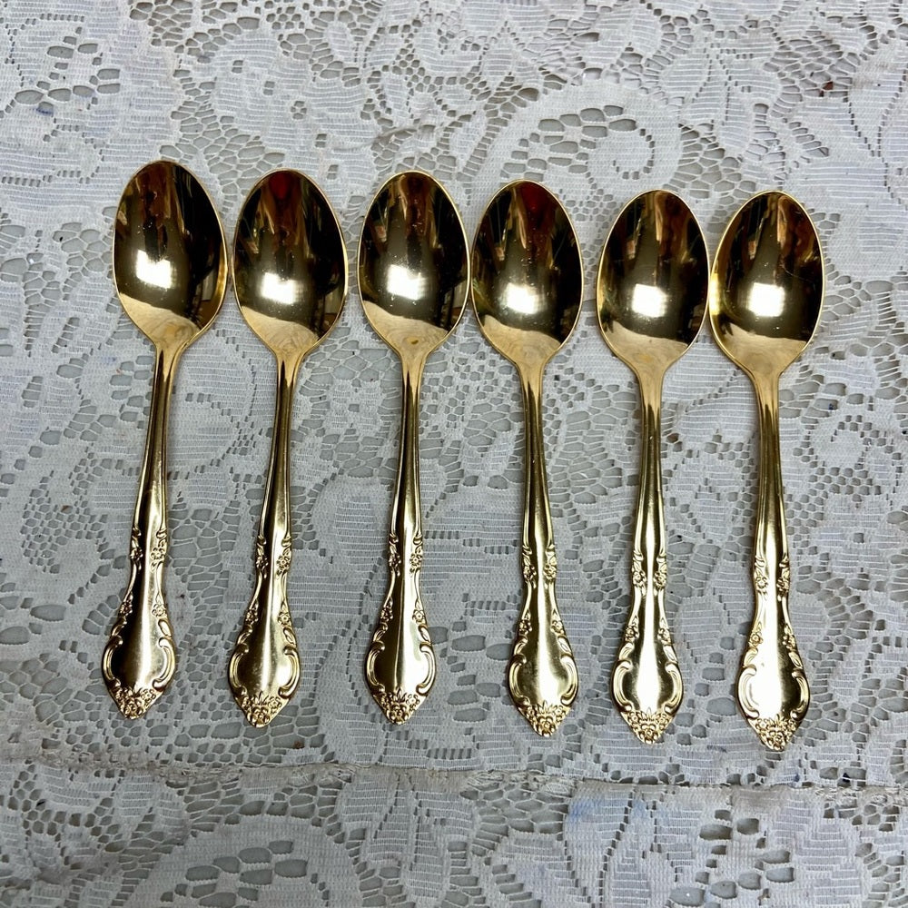 Vintage, 34-pc Estia, Korea Gold Plated Flatware for 6 with Hostess Set and Box