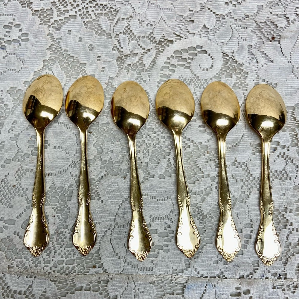 Vintage, 34-pc Estia, Korea Gold Plated Flatware for 6 with Hostess Set and Box