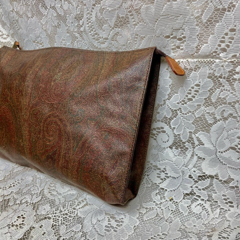 Vintage, Etro, Italy, Burgundy Paisley Pouch, Clutch , Crossbody