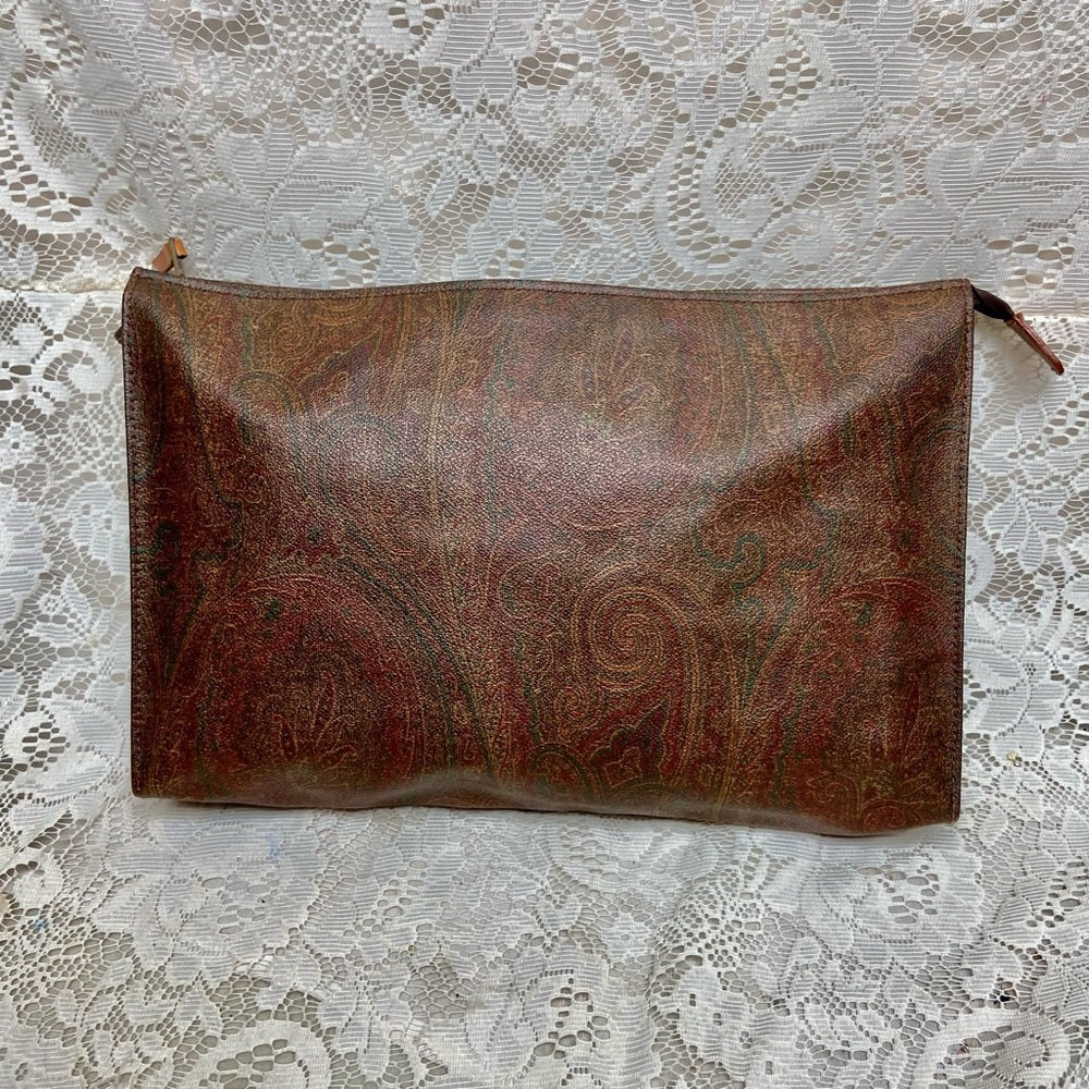 Vintage, Etro, Italy, Burgundy Paisley Pouch, Clutch , Crossbody