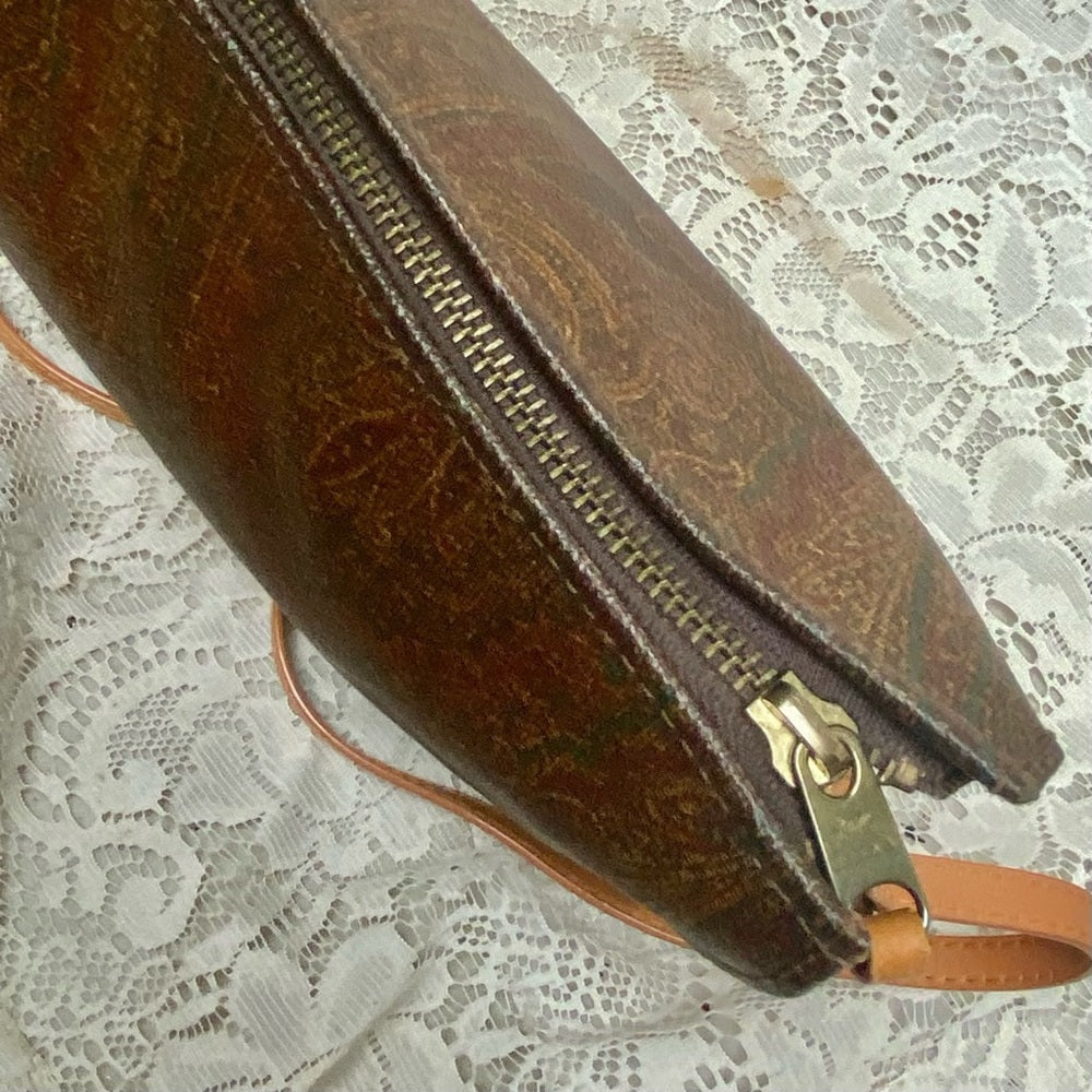 Vintage, Etro, Italy, Burgundy Paisley Pouch, Clutch , Crossbody