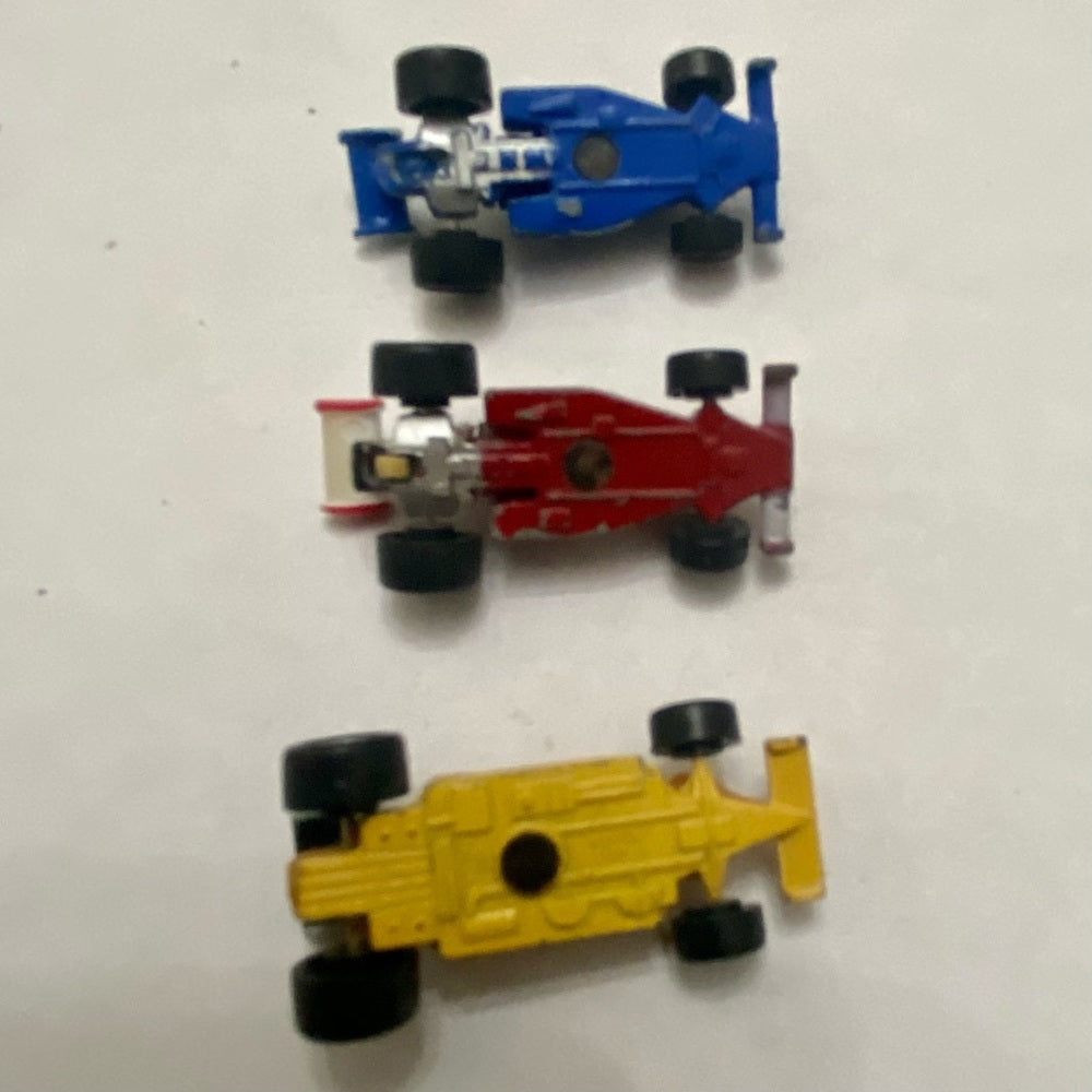 Vintage,  Lot of 5 Miniature 1.25-inch Airplanes and Racing Cars (G)