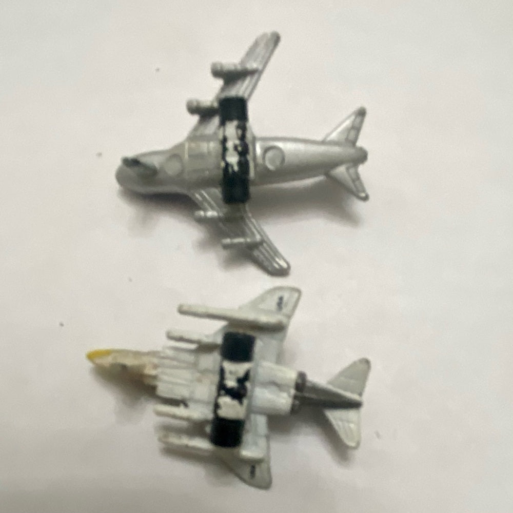 Vintage,  Lot of 5 Miniature 1.25-inch Airplanes and Racing Cars (G)