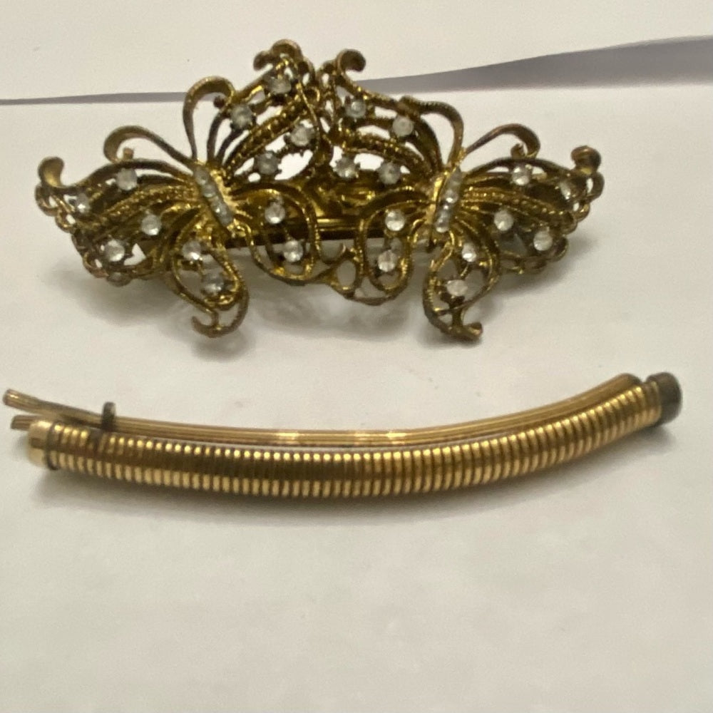 Vintage, Lot of 2 Gold and Silver Pony Tail Clip or Barrettes