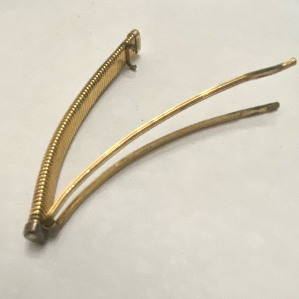 Vintage, Lot of 2  Gold Barrettes,  Plain Gold and Butterfly Design