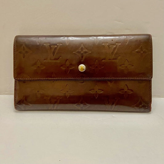 Authentic, Louis Vuitton Brown Vernis Mono long Wallet