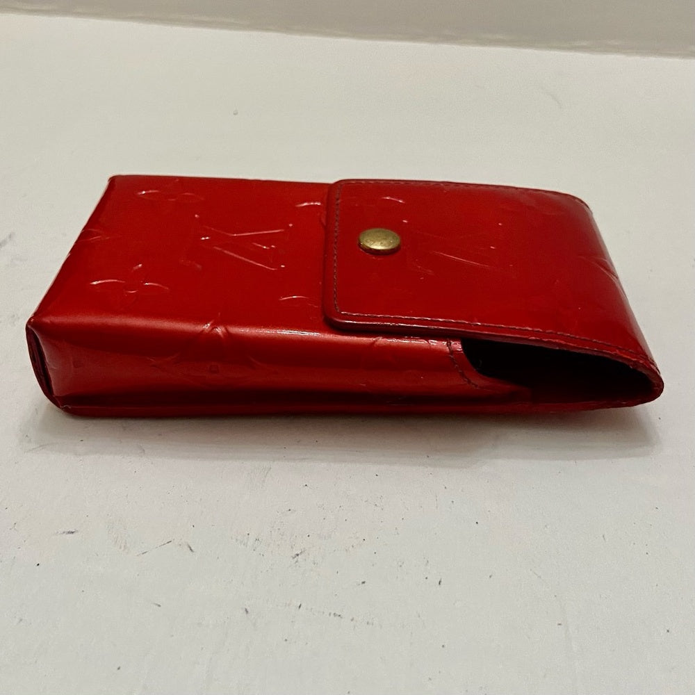 Louis Vuitton Brown Red Vernis Cigarrete Eye Glass, Cell Phone Case 5.5in x 3in
