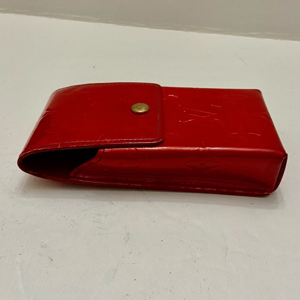Louis Vuitton Brown Red Vernis Cigarrete Eye Glass, Cell Phone Case 5.5in x 3in