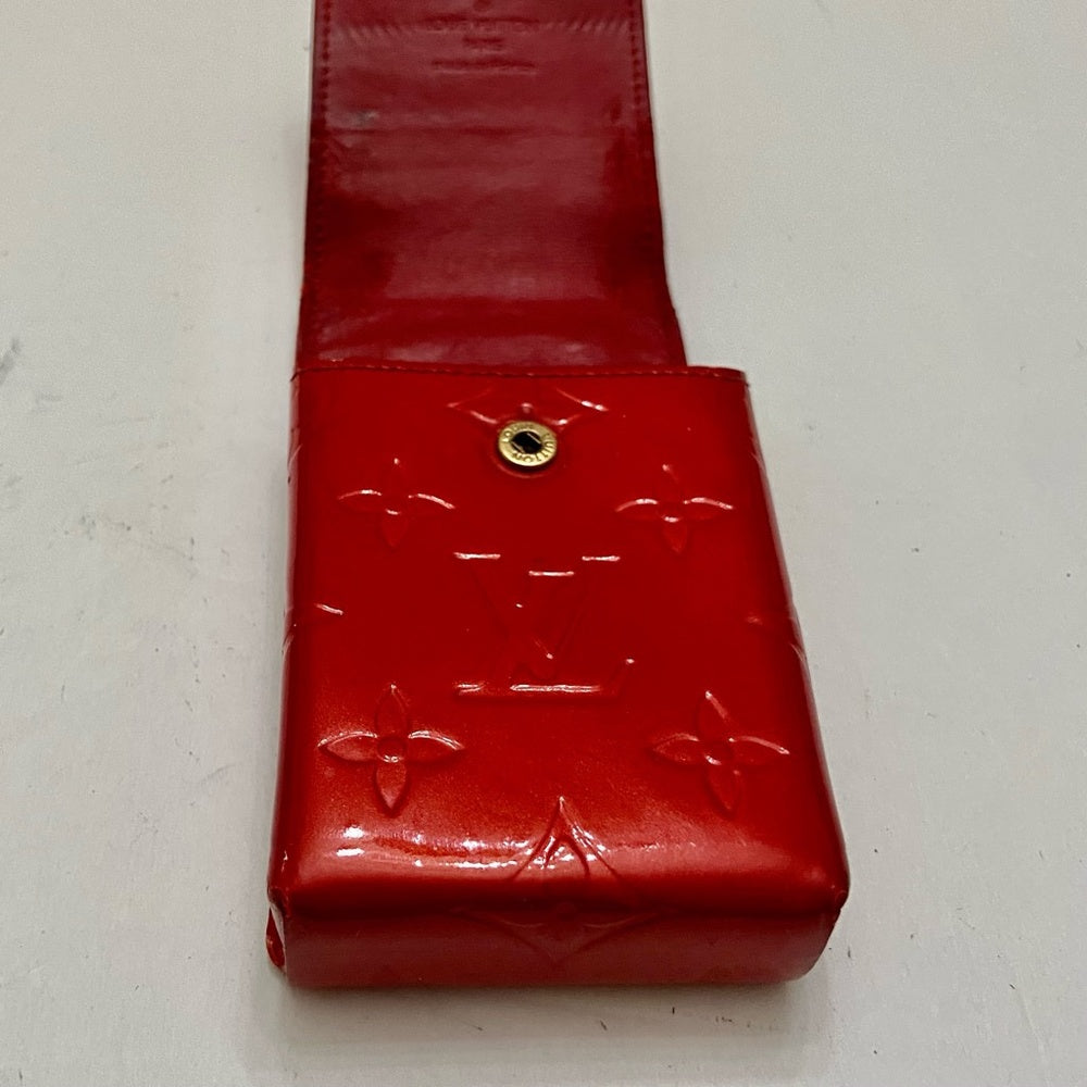 Louis Vuitton Brown Red Vernis Cigarrete Eye Glass, Cell Phone Case 5.5in x 3in