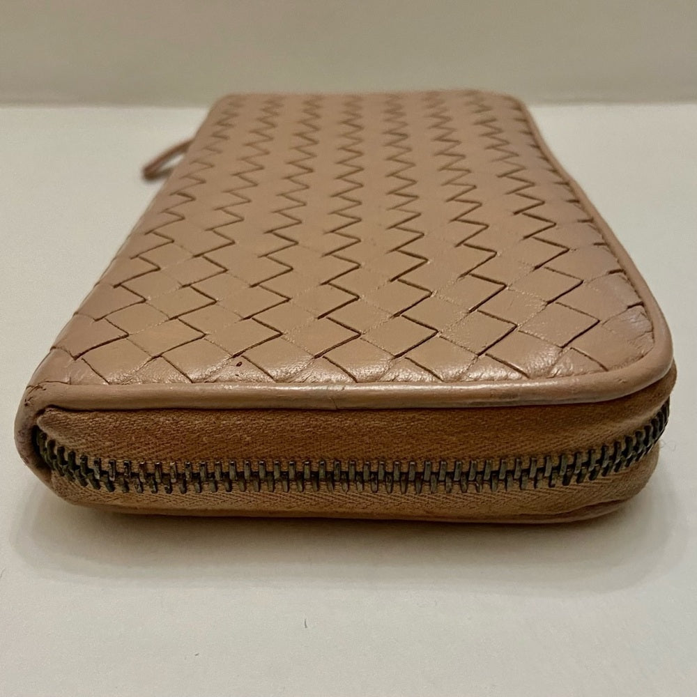 Bottega Veneta Beige Leather Zippy Long Wallet