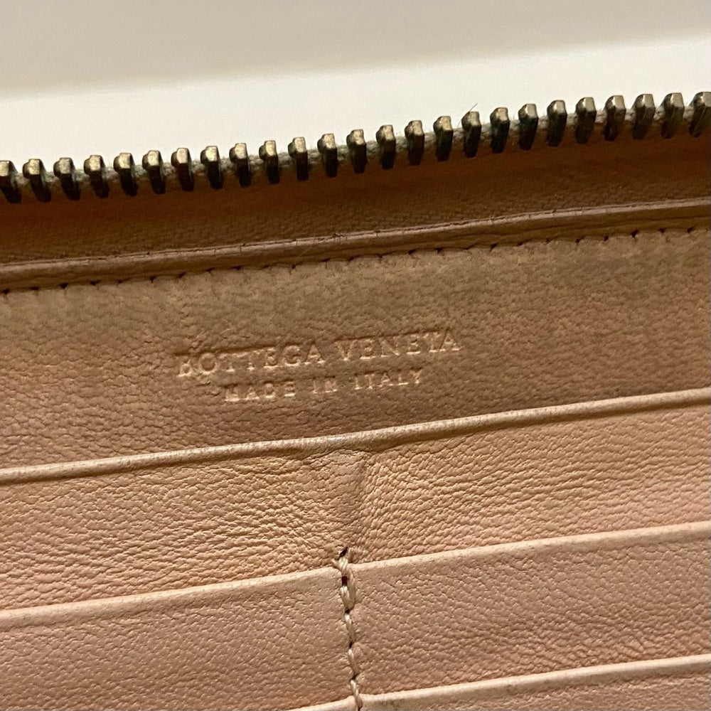 Bottega Veneta Beige Leather Zippy Long Wallet