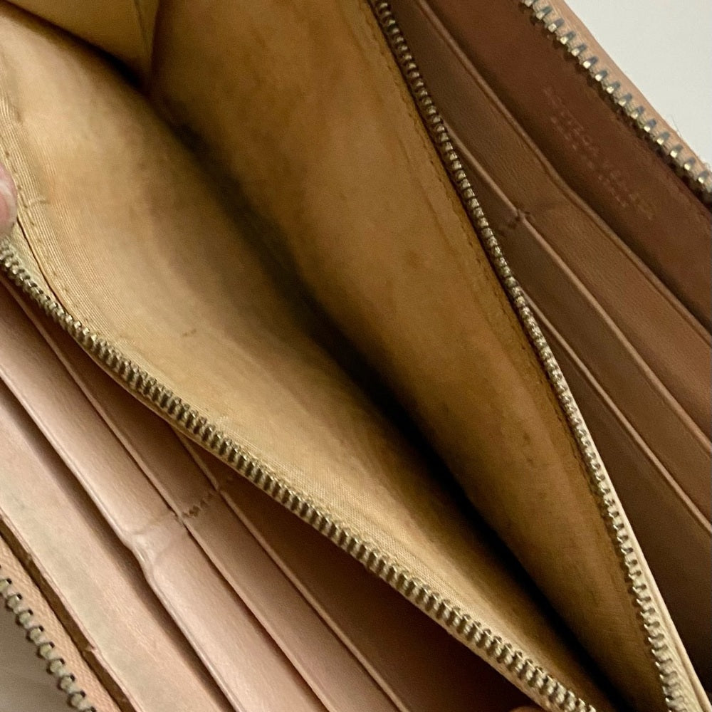 Bottega Veneta Beige Leather Zippy Long Wallet