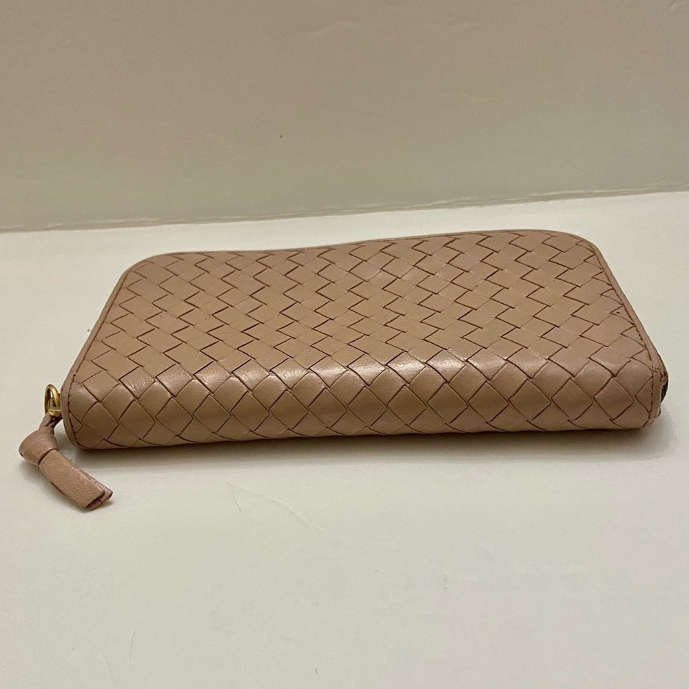 Bottega Veneta Beige Leather Zippy Long Wallet