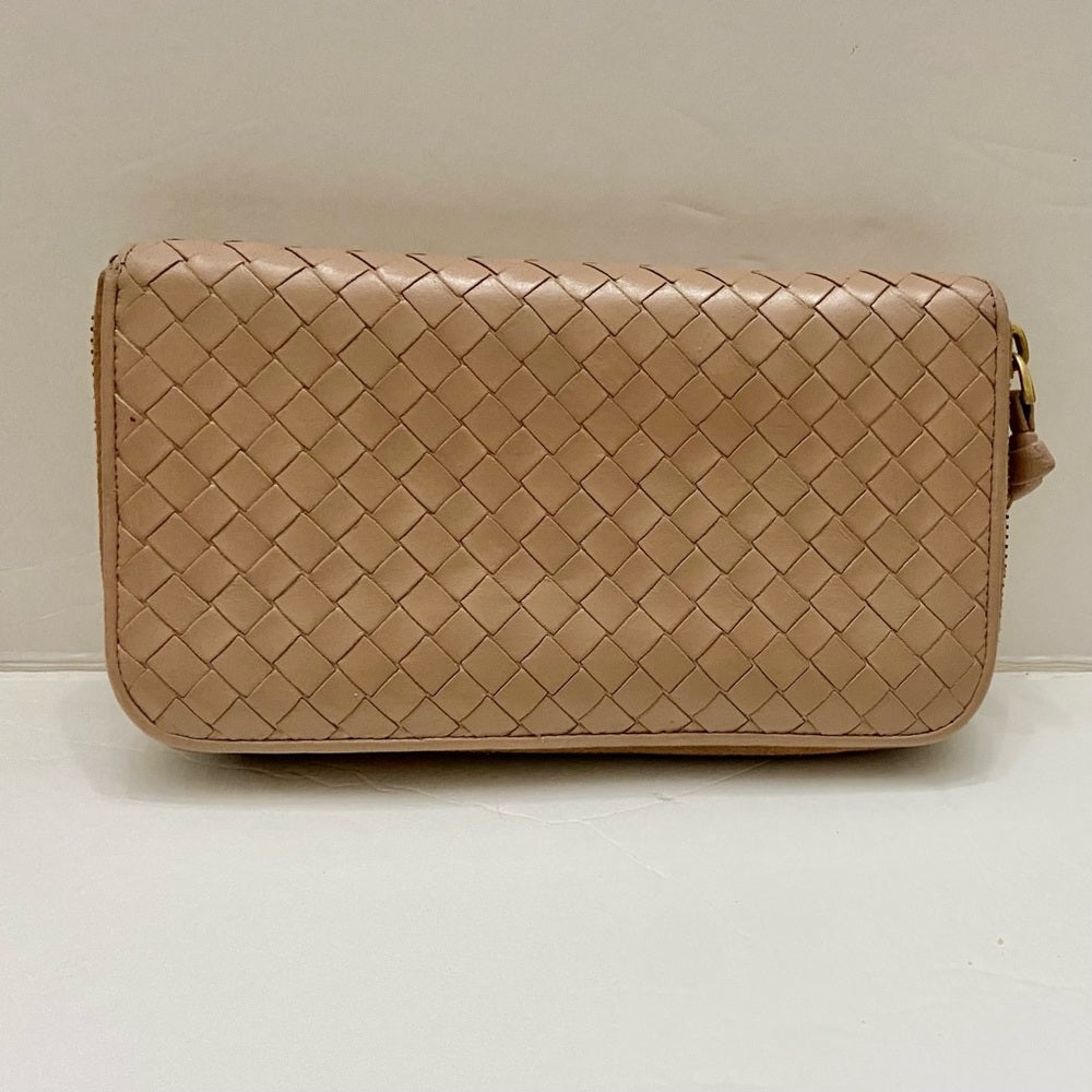 Bottega Veneta Beige Leather Zippy Long Wallet