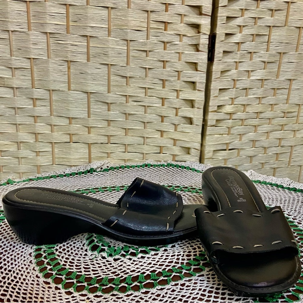 Montego Bay Club Leather Collection Platform Sandal Size 8